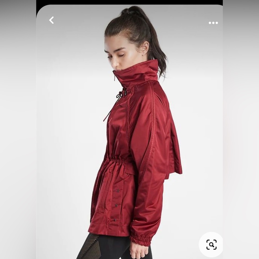 Gorgeous Athleta Raspberry Maroon Mid-weight Rain Jacket - Picture 2 of 16